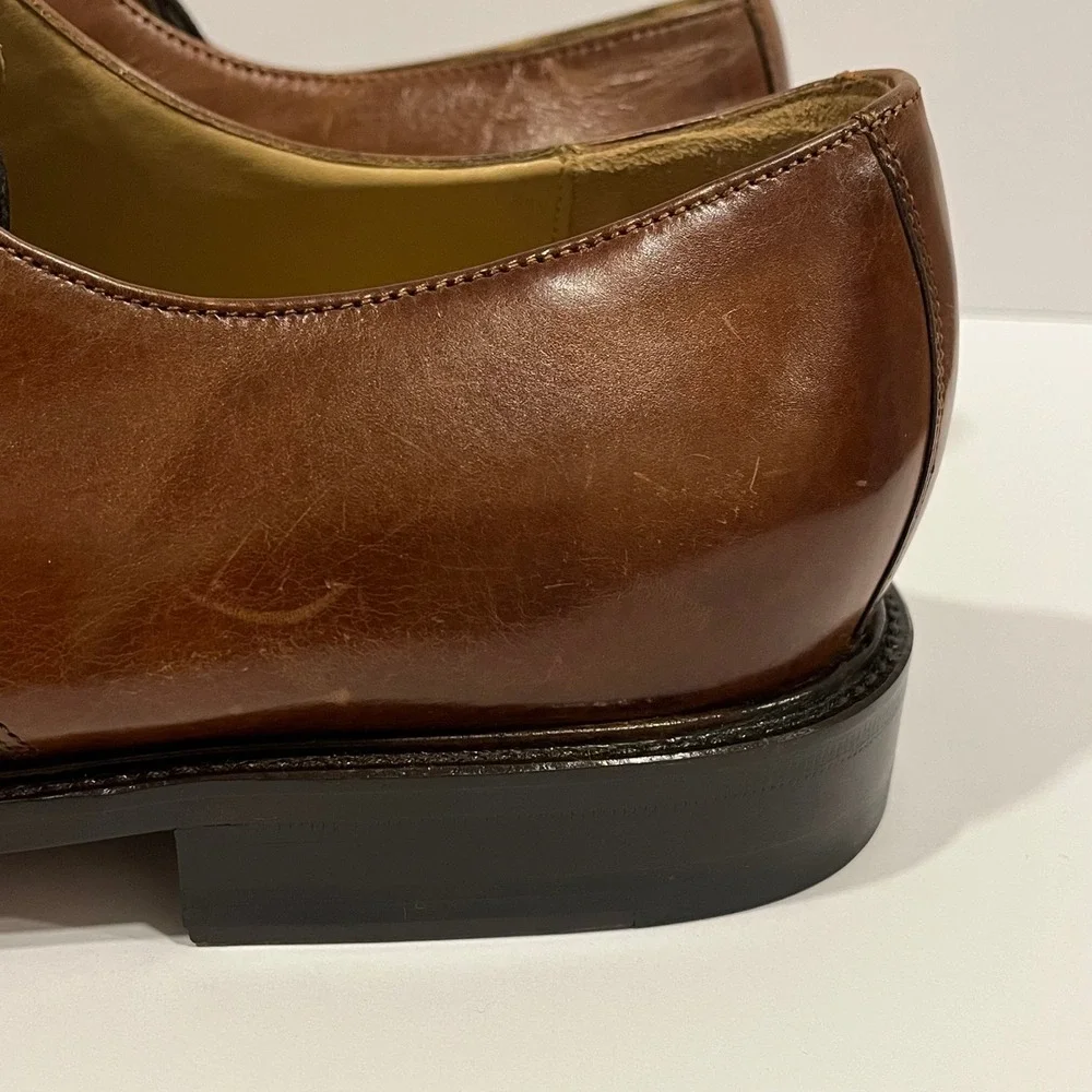 J Murphy Johnston & Murphy Mens Brown Leather Cap Toe Derby Shoes 14 M